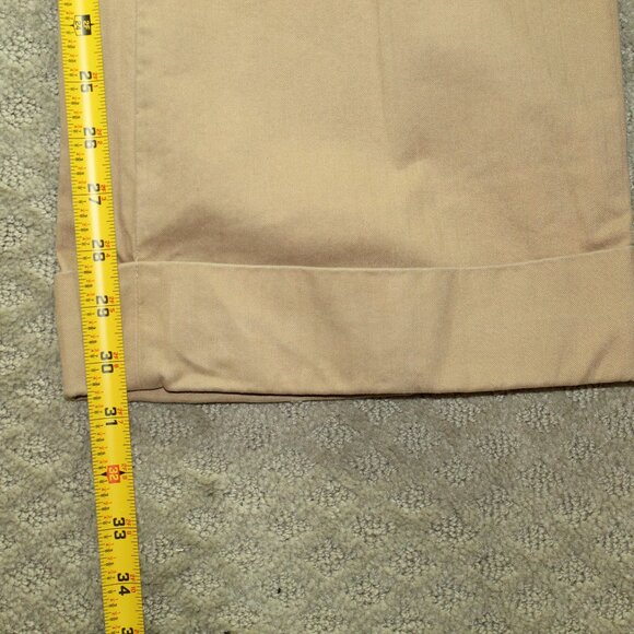 Vintage Gap Stretch Women's 4 Tan Tone on Tone Striped Wide Leg Cuffed Pants - Picture 4 of 7